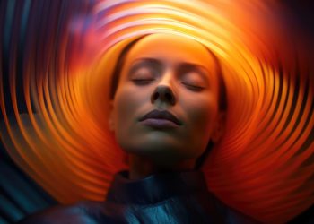 hipnosismediumnica Woman art female style colorful model abstract blue portrait young night red human light bright head beauty surreal background violet fashion person face
